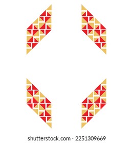 Abstract geometric shape of triangles in red and yellow colors