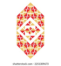 Abstract geometric shape of triangles in red and yellow colors