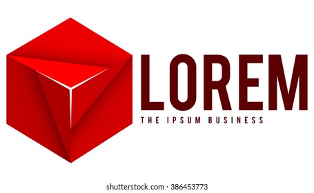 Abstract geometric shape, vecor logo template