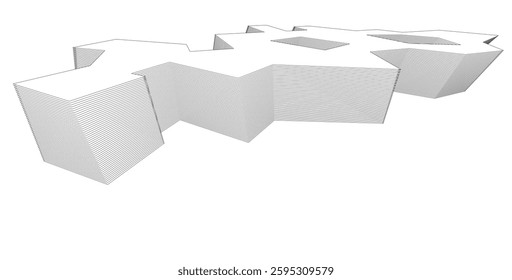 Abstract geometric shape - vector 3d drawing