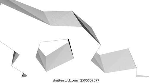 Abstract geometric shape - vector 3d drawing