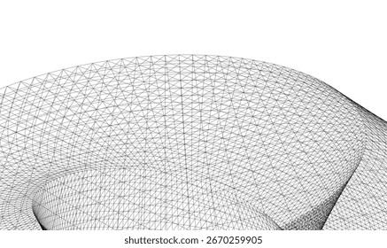 Abstract geometric shape. Vector 3d drawing