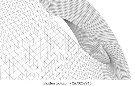 Abstract geometric shape. Vector 3d drawing
