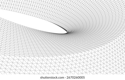 Abstract geometric shape. Vector 3d drawing
