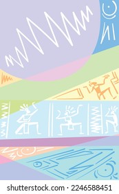 Abstract geometric shape vector background with colorful zigzag lines. Perfect for banners, posters, etc.
