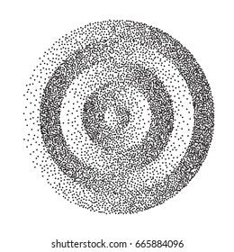 Abstract Geometric Shape Vector. Film Grain, Noise, Grunge Texture. Halftone Background. Vintage Dotwork Engraving Vector Illustration.