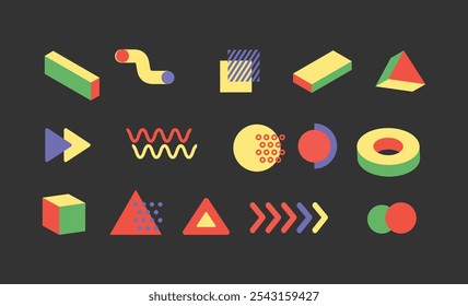 Abstract Geometric Shape Vector Illustration Set EPS for Modern Design Projects, Perfect for Backgrounds, Branding, Patterns, and Web Elements