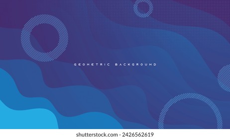 Abstract geometric shape wavy background blue gradient design vector