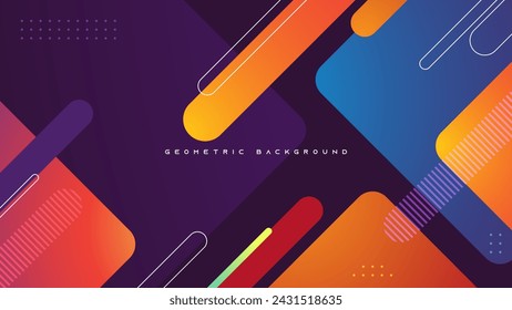 Abstract geometric shape wavy background colorful gradient design vector