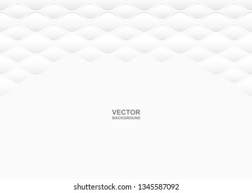 Abstract .Geometric shape, white embossed background ,light and shadow. Vector.