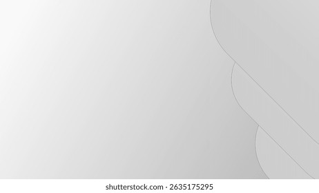 Abstract geometric shape white grey gradient background. Minimalist design