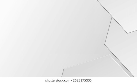 Forma geométrica abstrata fundo de gradiente cinza branco. Design minimalista