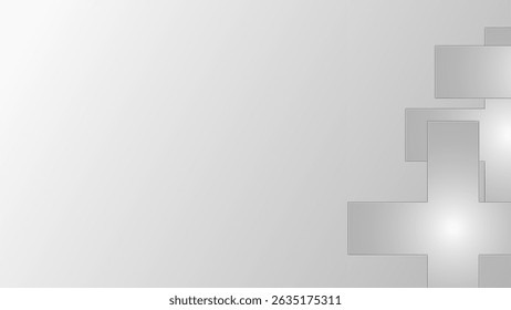 Abstract geometric shape white grey gradient background. Minimalist design