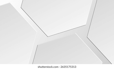 Abstract geometric shape white grey gradient background. Minimalist design