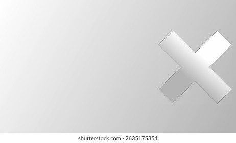 Abstract geometric shape white grey gradient background. Minimalist design