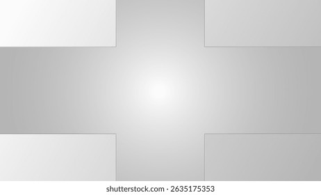 Abstract geometric shape white grey gradient background. Minimalist design