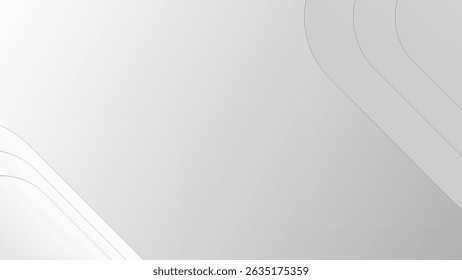 Abstract geometric shape white grey gradient background. Minimalist design