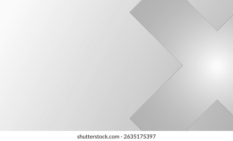 Abstract geometric shape white grey gradient background. Minimalist design