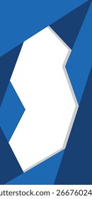 Abstract geometric shapes background. Blue and white color. Folded paper. Business and Promotion banner template