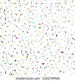Resumen del fondo de formas geométricas, confeti, piezas o simplificaciones de la ilustración gráfica de papel sobre fondo blanco