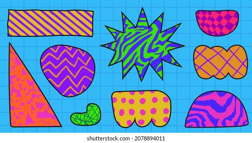 Abstrakter geometrischer Hintergrund. Cool Trendy Abstraktion Hintergrund. Pop Art Illustration.