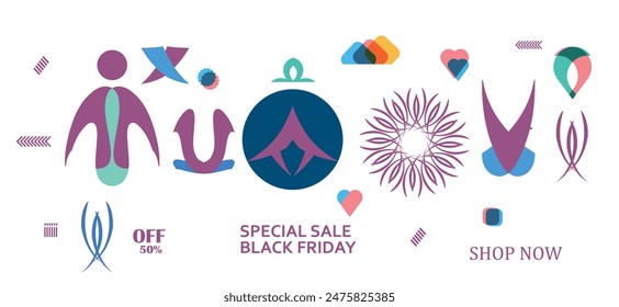 Abstract geometric shapes background  design