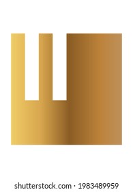 Abstract geometric shapes background. Golden gradient minimalistic art. Template for poster, flyer, brochure. Simple stylish design.