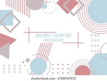 Abstract Geometric Shapes Background in Pastel Colors