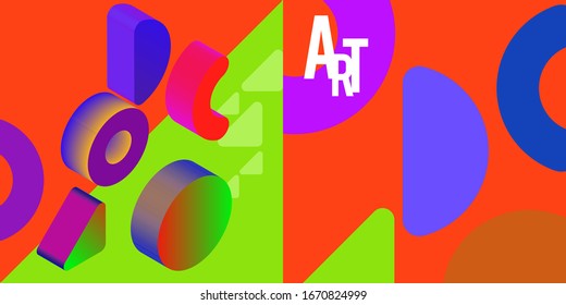 Abstract Geometric Shapes Background. Poster Art. Vector