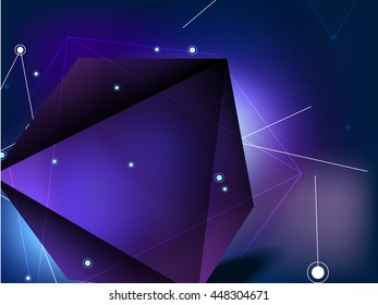 Abstract geometric shapes background. Purple multiple angle graphic cubic design

