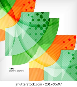 Abstract geometric shapes background - semicircle round glossy pieces in modern business composition