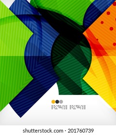 Abstract geometric shapes background - semicircle round glossy pieces in modern business composition
