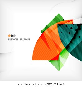 Abstract geometric shapes background - semicircle round glossy pieces in modern business composition