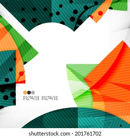 Abstract geometric shapes background - semicircle round glossy pieces in modern business composition