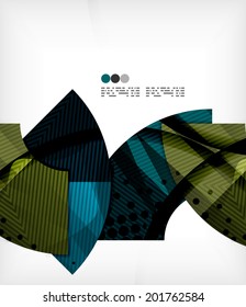 Fundo abstrato formas geométricas - semicírculo redonda peças brilhantes na composição moderna de negócios