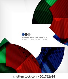 Abstract geometric shapes background - semicircle round glossy pieces in modern business composition