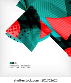 Abstract geometric shapes background - semicircle round glossy pieces in modern business composition
