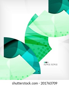 Abstract geometric shapes background - semicircle round glossy pieces in modern business composition