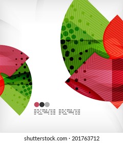 Abstract geometric shapes background - semicircle round glossy pieces in modern business composition