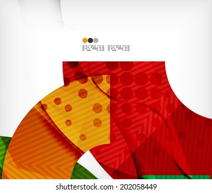 Abstract geometric shapes background - semicircle round glossy pieces in modern business composition
