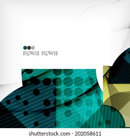 Abstract geometric shapes background - semicircle round glossy pieces in modern business composition