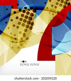 Abstract geometric shapes background - semicircle round glossy pieces in modern business composition