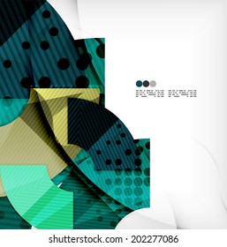 Abstract geometric shapes background - semicircle round glossy pieces in modern business composition