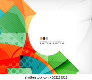 Abstract geometric shapes background - semicircle round glossy pieces in modern business composition