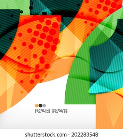 Abstract geometric shapes background - semicircle round glossy pieces in modern business composition