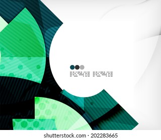 Abstract geometric shapes background - semicircle round glossy pieces in modern business composition