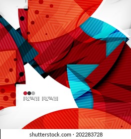 Abstract geometric shapes background - semicircle round glossy pieces in modern business composition