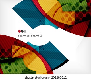 Abstract geometric shapes background - semicircle round glossy pieces in modern business composition