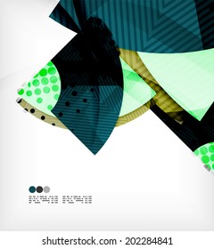 Abstract geometric shapes background - semicircle round glossy pieces in modern business composition