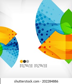 Abstract geometric shapes background - semicircle round glossy pieces in modern business composition